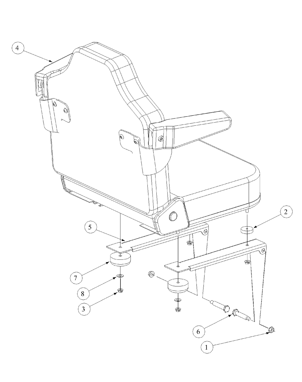 Seat Assembly Diagram and Parts List for M72-GN33 53BB5FJZ750-33HP-OHV Cub Cadet Lawn Tractor